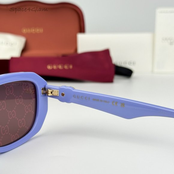 Gucci Women Sunglasses Violet Logo Pink Mirrored Geometric GG1535S 004 BRAND NEW main image 9